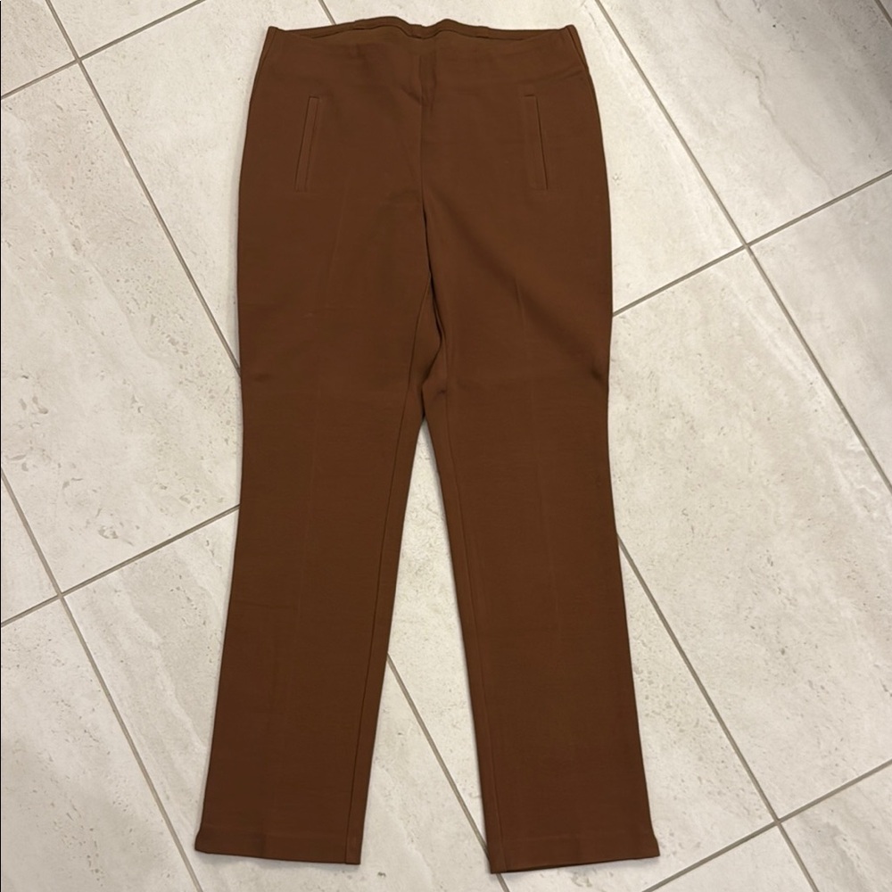 Brown Straight-Leg Pants